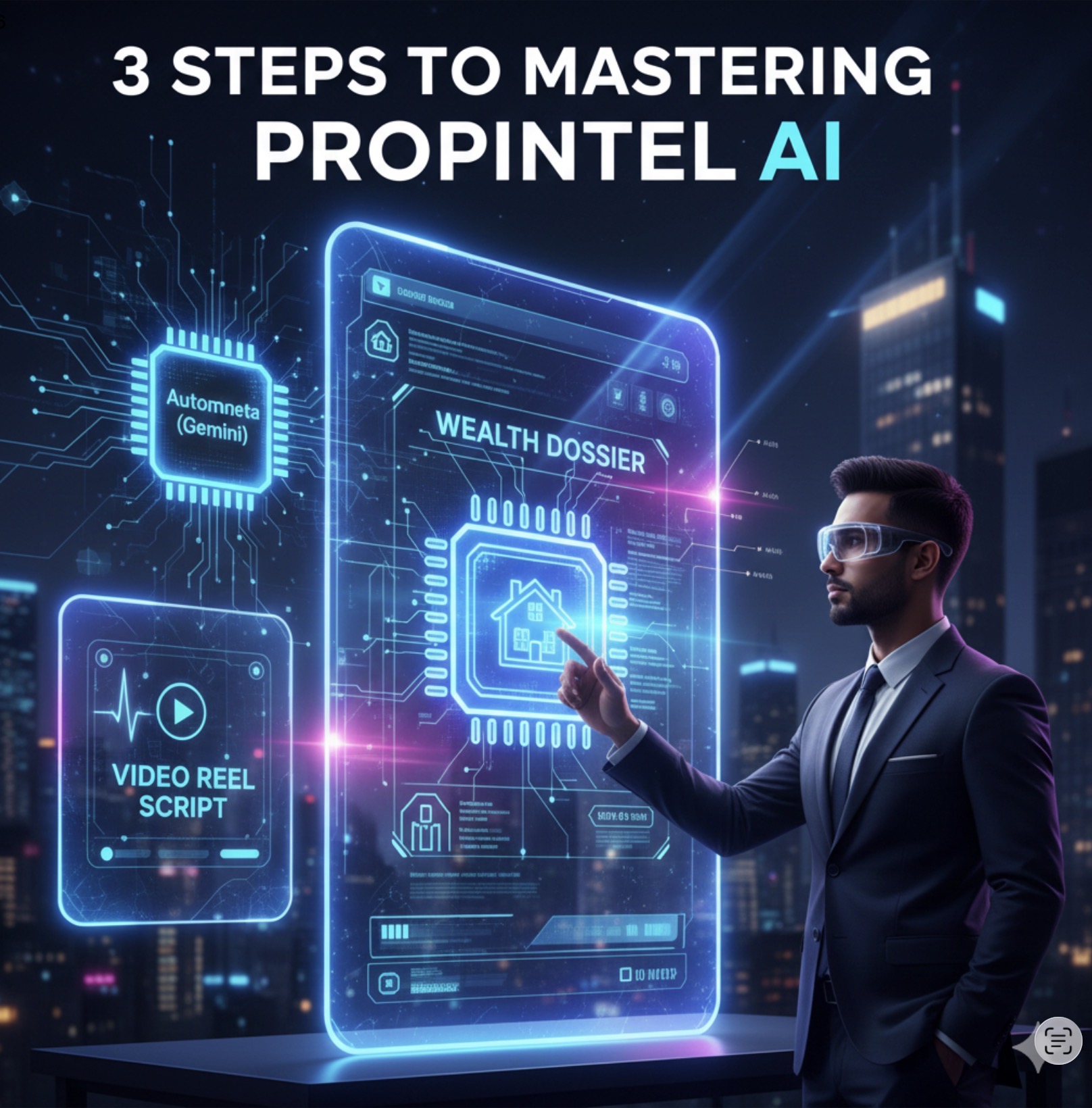 PropIntel AI Wealth Dossier and Video Reel Script Interface